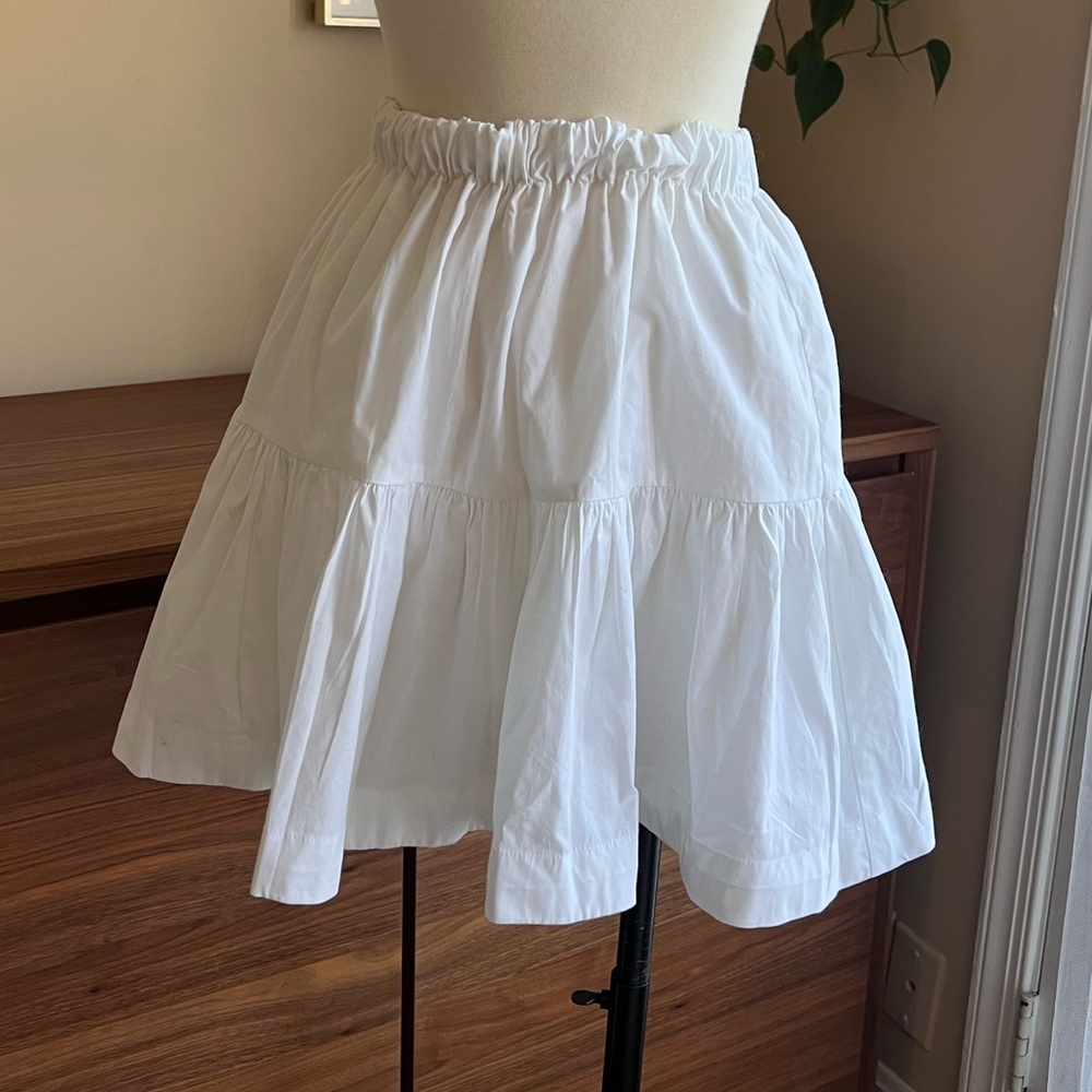 Cottage core fairy princess white layered mini skirt